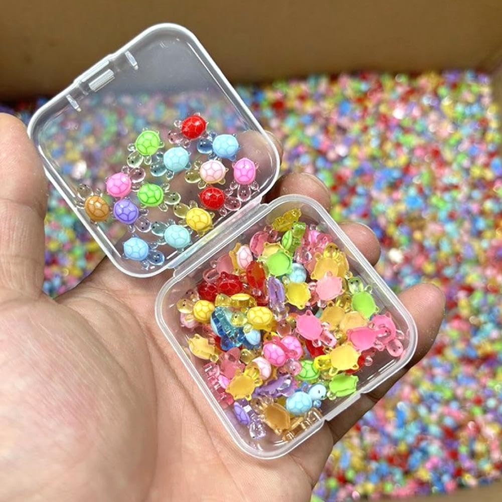 100 Pcs Mini Turtles, Tiny Turtle Toys Mini Resin Animals, Cute Turtle Resin Mini Figures for DIY Craft Garden Landscape Potted Plants Decorations