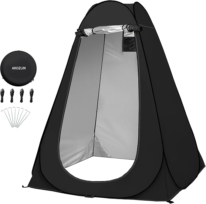 AKOZLIN Portable Pop Up Shower Tent Instant Privacy Dressing Changing Tent Outdoor Shower Room Camp Toilet Tent