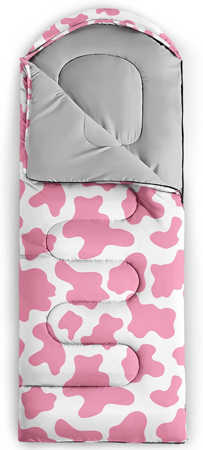 Axolotl Colorful Cats 3 Season Sleeping Bag for Kids, Girls, Teens - Warm and Cool Weather Pet Animal Theme, Waterproof Lightweight for Traveling, Outdoors Camping Equipment