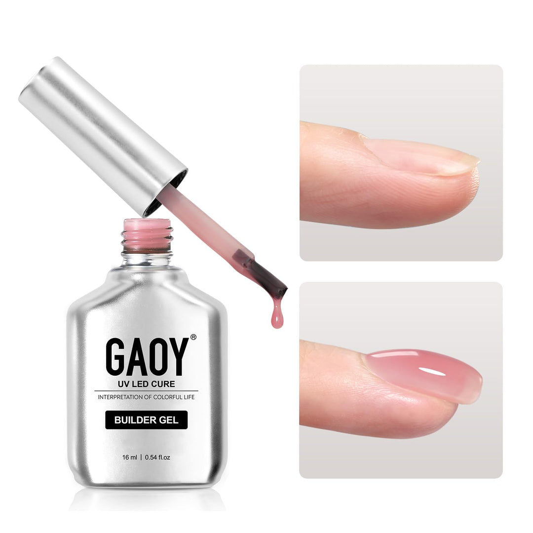 Gaoy Builder Gel For Nails, 16Ml Nail Strengthener In A Bottle, Nail Extension Hard Gel, Soak Off Long Lasting Uv Gel, 1963 Berr