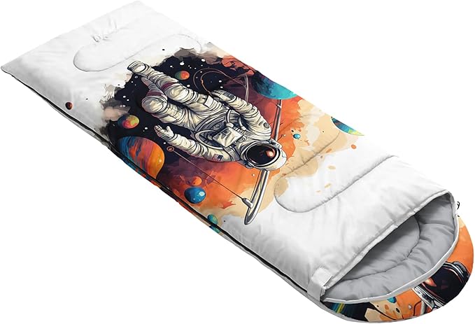 AILONEN Boys Sports Camping Sleeping Bags,Lightweight & Waterproof,3 Season Warm & Cool Weather,Black Player Basketball Sleeping Bags for Kids Adults,Travelling,Outdoors