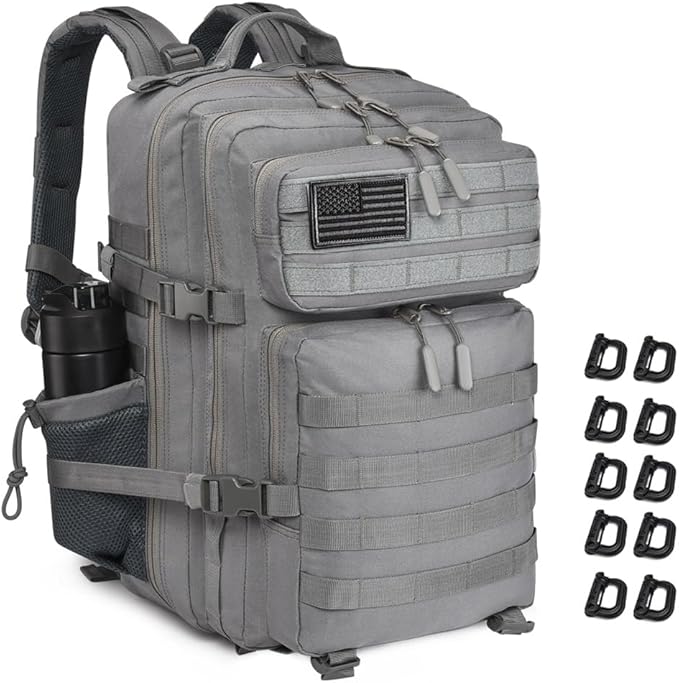 Military Tactical Backpack 45L Large Tactical Backpack for Men, Hiking Rucksack With Bottle Holder