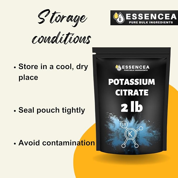 Potassium Citrate Powder 2LB by Essencea Pure Bulk Ingredients | 100% Potassium Citrate | Premium Quality Supplement (32 Ounces) [Packaging May Vary]
