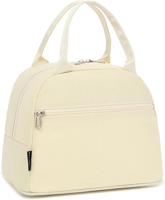 FlowFly Insulated Lunch Cooler Bag - Tote Organizer for Women/Men, Beige