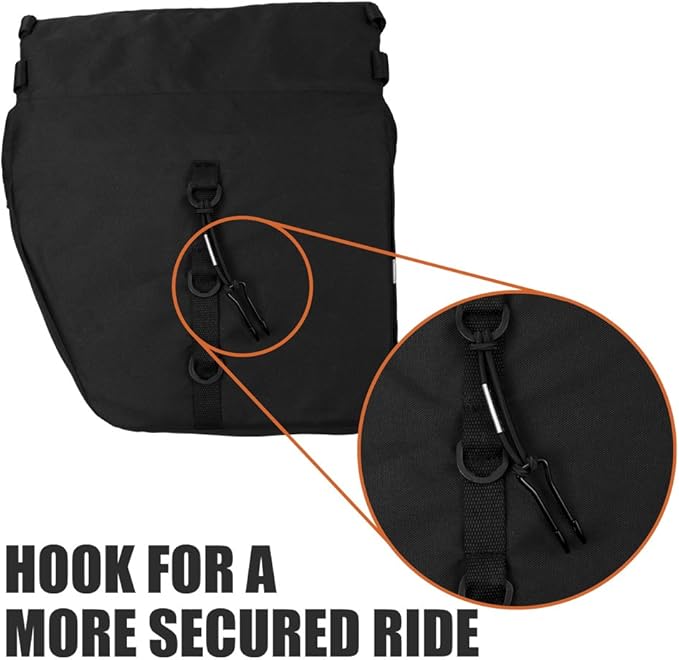 BV Bike Panniers 26L With Adjustable Hooks, Commuter Panniers For Bicycles With Carrying Handle, Bag With 3M Reflective Trim For More Visibility, Fit Most Rack