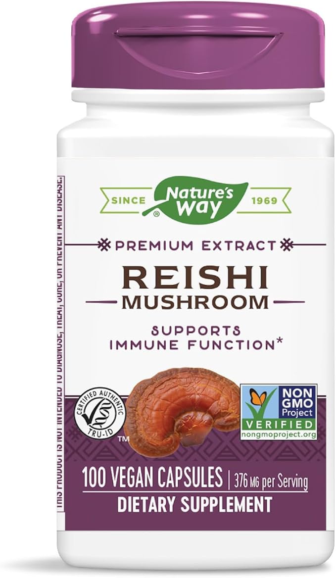 Nature’s Way Reishi Mushroom Supports Immune Function* Non-GMO Project Verified Adaptogenic* 100 Capsules
