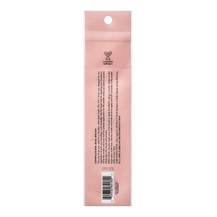 e.l.f. Complexion Duo Brush, Makeup Brush For Applying Foundation & Concealer, Creates An Airbrushed Finish, Made With Vegan, Cruelty-Free Bristles