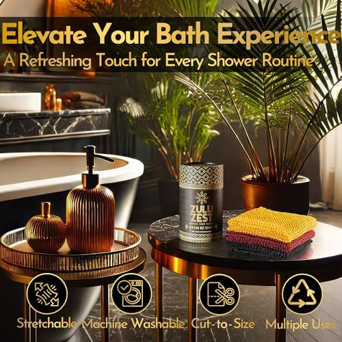 Authentic African Net Sponge – 3-Pack Exfoliating Mesh for Face & Body, Deep Clean, Quick Dry, Long-Lasting Bath Scrubber for All Skin Types, Travel-Friendly & Durable (Black, Yellow, Red)