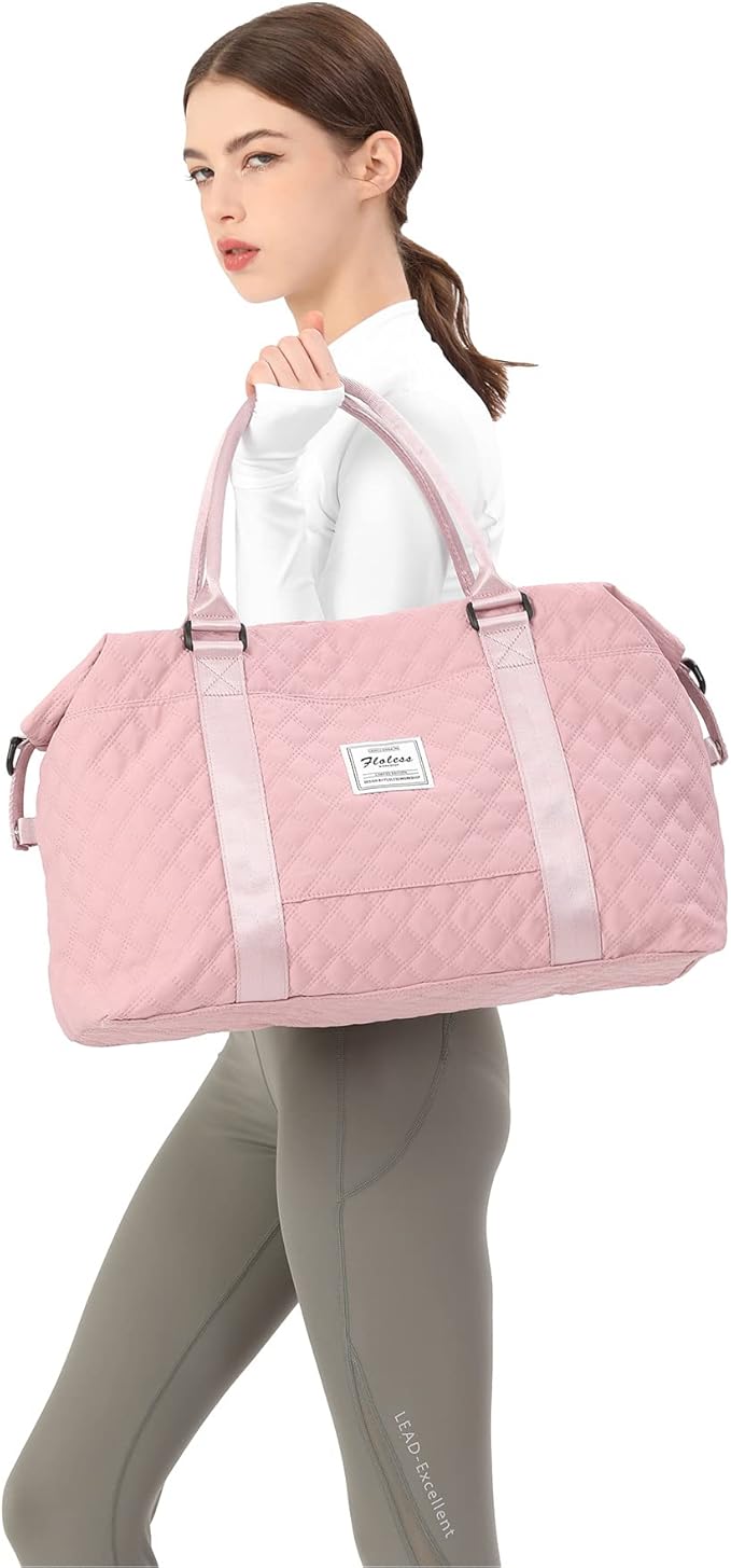 Travel Duffel Bag,Sports Tote Gym Bag,Shoulder Weekender Overnight Bag for Women