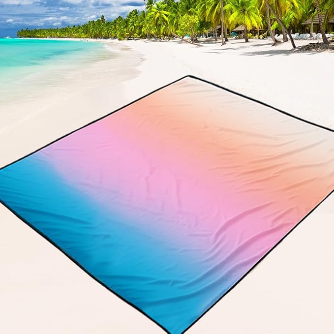 Beach Blanket Waterproof Sandproof Beach Mat 79" X 83" /10'x9'for 2-8 Adults Quick Drying Outdoor Picnic Mat Beach Accessories for Travel, Camping, Hiking