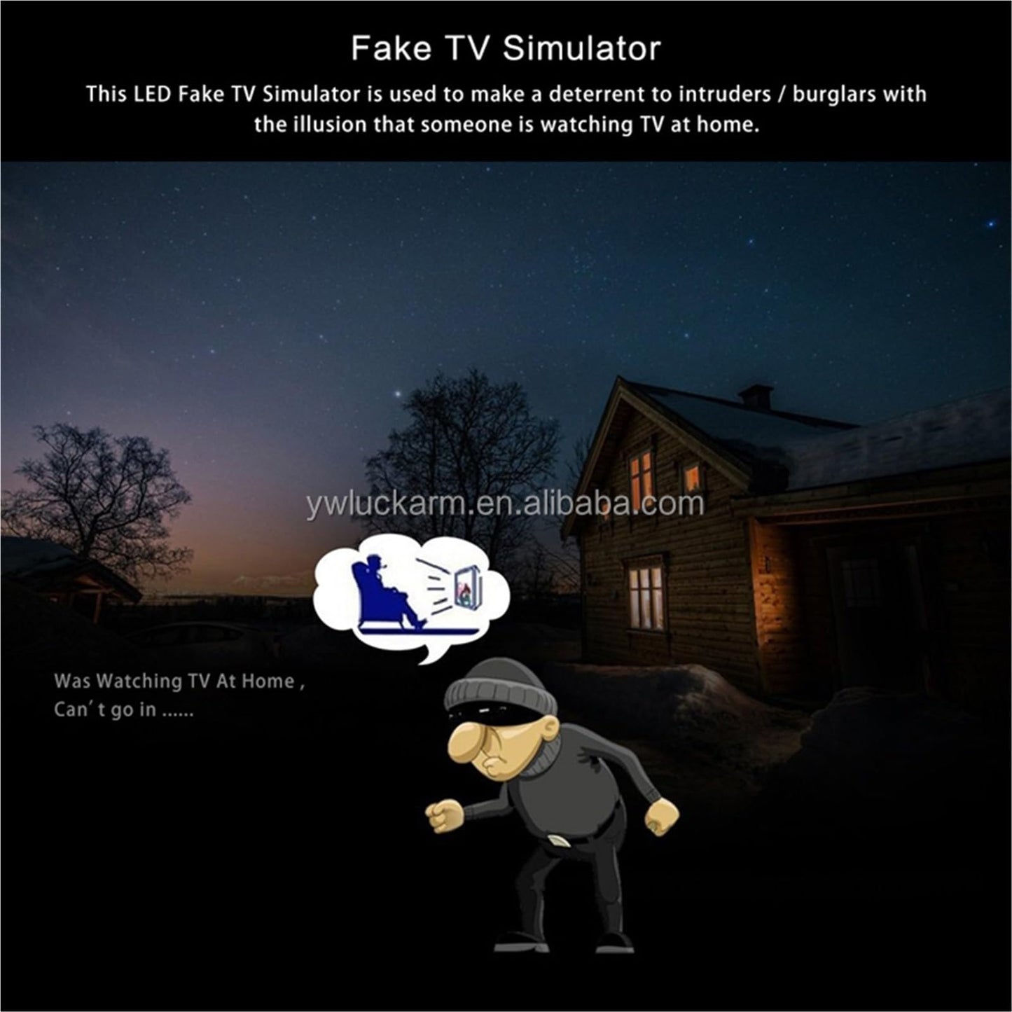 LED Lamp Fake TV Simulator Light, Anti-Burglar and Theft Deterrent Light Timer Sensor, Night Security Light, Home Security Fake Television,Home Security Burglary Protection for Theft Prevention