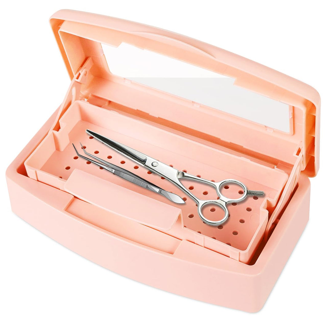 Gusnilo Sterilizer Box Nail Tool Barbicide Disinfectant Jar Plastic Disinfectant Container Suitable For Nail Tools Hair Salons B