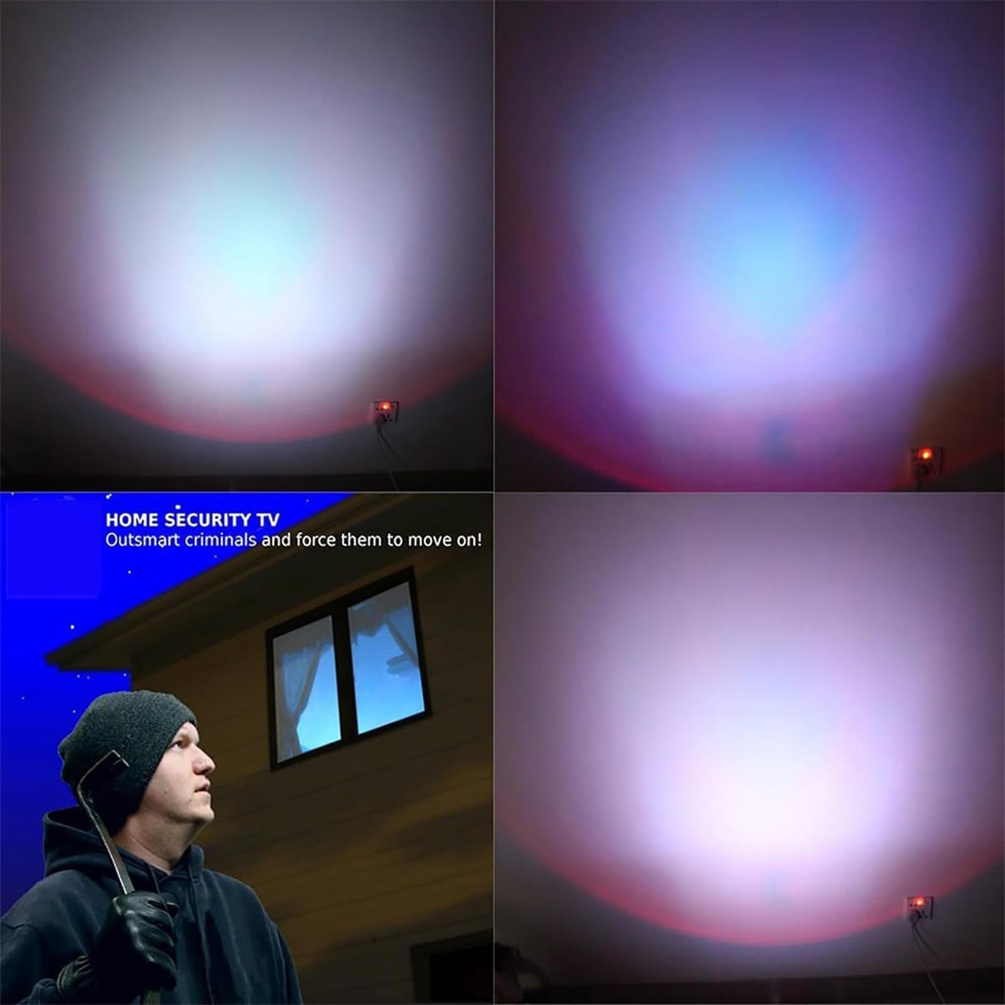 McbeAn Fake TV Simulator, LED TV Simulator Home Security Anti-Burglar Equipment, Auto Power On/Dusk Sensor/Built-in Light Source Sensor, for Use When There Is No One At Home