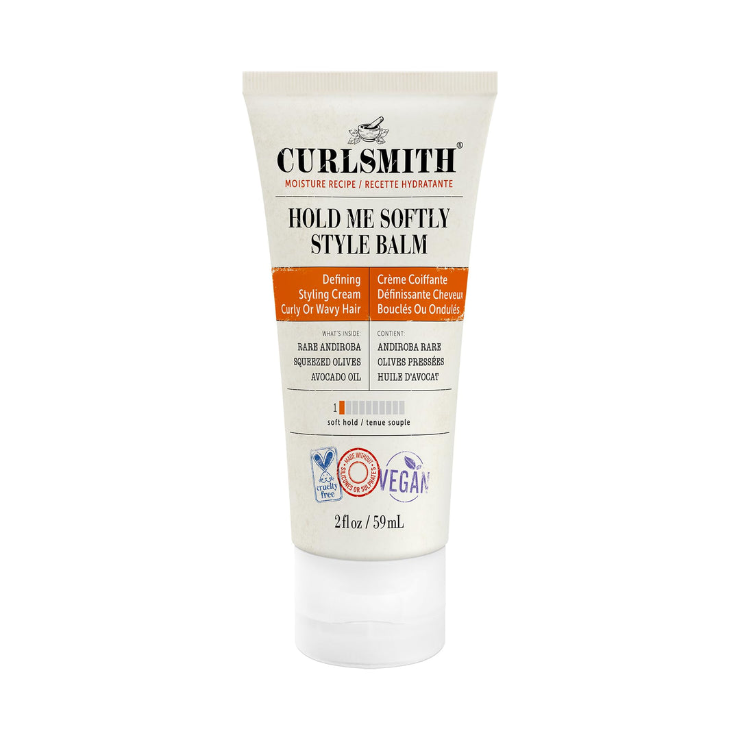 CURLSMITH - Hold Me Softly Style Balm - Vegan Soft Hold Styling Cream for Wavy and Curly Hair, Natural Look (2oz)