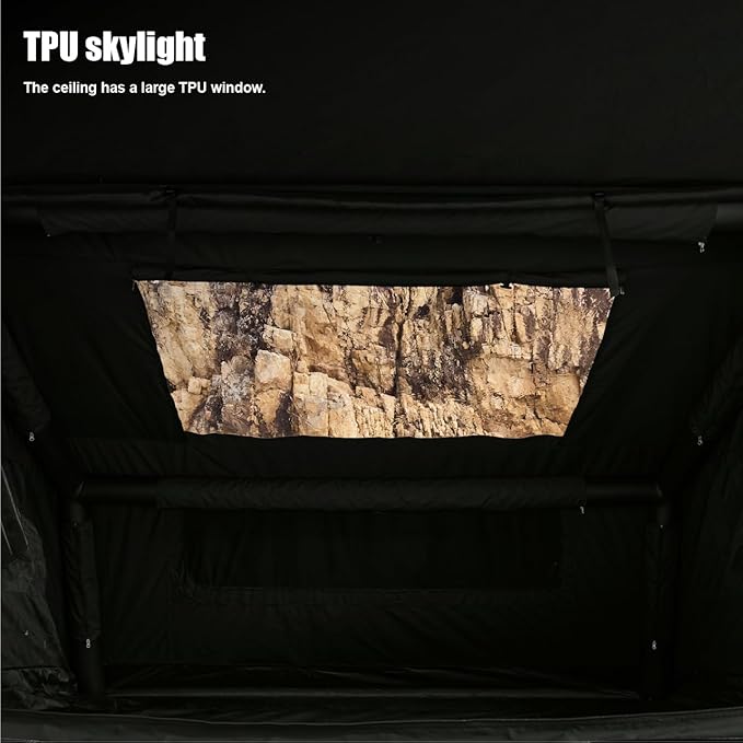 2025 Upgraded Canvas Inflatable Tents for Camping, Windproof Blow Up Air Tent with Pump,No Assembly Needed Luxury Camping Tents