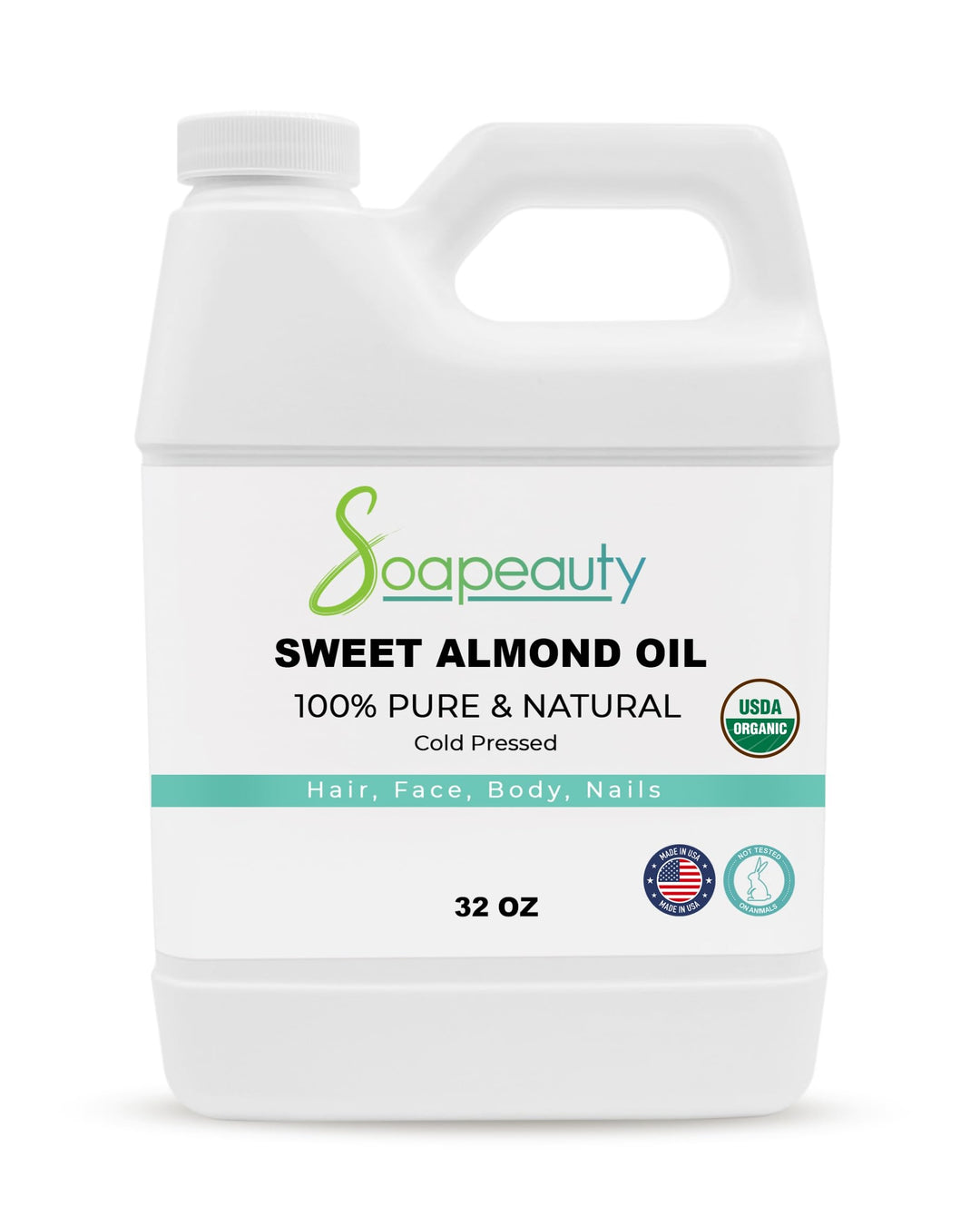 Soapeauty Sweet Almond Oil Cold Pressed Refined Usda Organic | 100% Pure Sweet Almond Oil Available In Bulk | Carrier For Essent