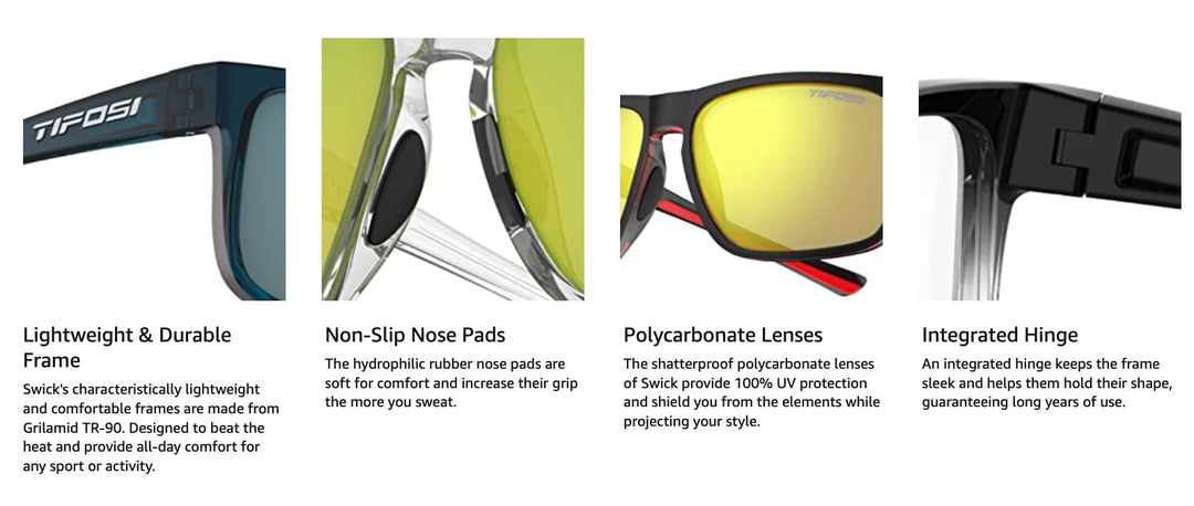 Tifosi Optics Swick Sunglasses (Satin Black-Crimson/Smoke Red Lenses)
