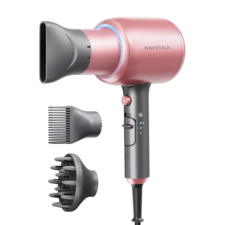 Wavytalk 1875W Ionic Hair Dryer | Diffuser & Comb for Curly Hair | Green