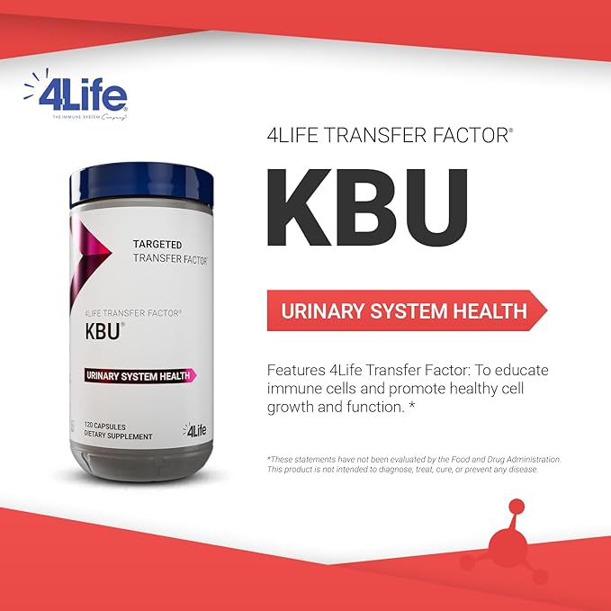 4Life KBU, Urinary Supplement, Transfer Factor for Bladder & Kidney Health with Cranberry, Blueberry, Dandelion & Juniper Berry - 120 Veggie Capsules