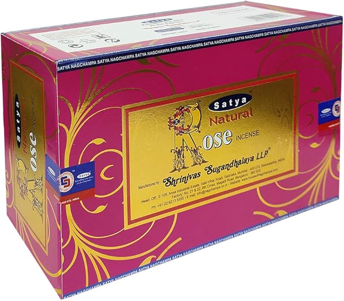 Natural Rose Incense Sticks and Incense Stick Holder Bundle Insence Insense Satya Incense