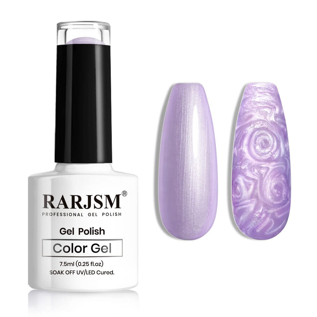 Rarjsm Pearl Gel Nail Polish, Glitter Drawing Gel Polish Purple Shimmer Mermaid Nail Gel Soak Off Uv Gel For Salon Home Diy Mani