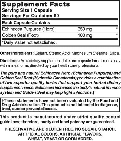 NAT B ECHINACEA/GLDNSL CP 60