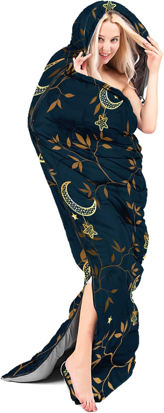 AILONEN Kids Floral Cat Camping Sleeping Bags,Lightweight & Waterproof,3 Season Warm & Cool Weather,Kawaii Kitten Sleeping Bags for Girls Adults,Travelling,Outdoors