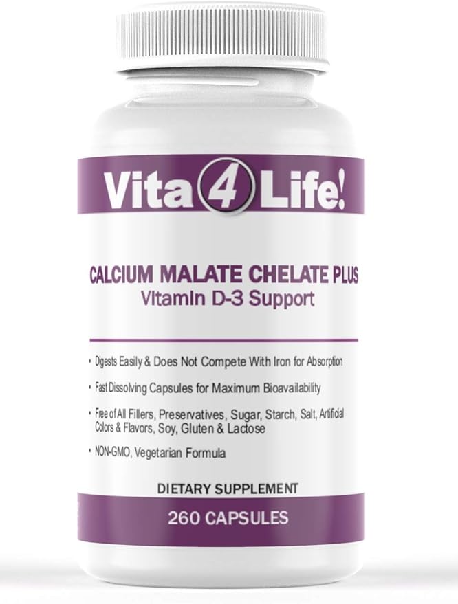 300 Mg, Calcium Malate Chelate 'Plus' Vitamin D3 Support - 260 Count