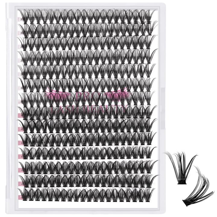 280 Pcs Individual Lashes 30D+40D Mixed Lash Clusters 14 Rows Cluster Lashes That Look Like Eyelash Extensions Diy Lash Extensio