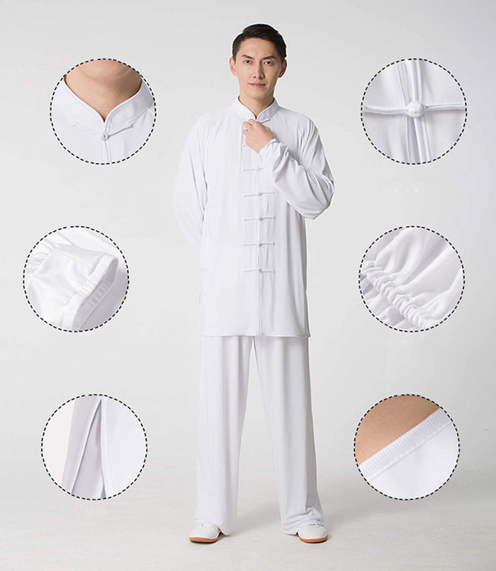 BJSFXDKJYXGS Tai Chi Uniform Luxurious Milk Silk Stretch Taichi Suits Traditional Tai Chi Clothing for Your Tai Chi Exercise(Milk Silk Rose, X-Large)