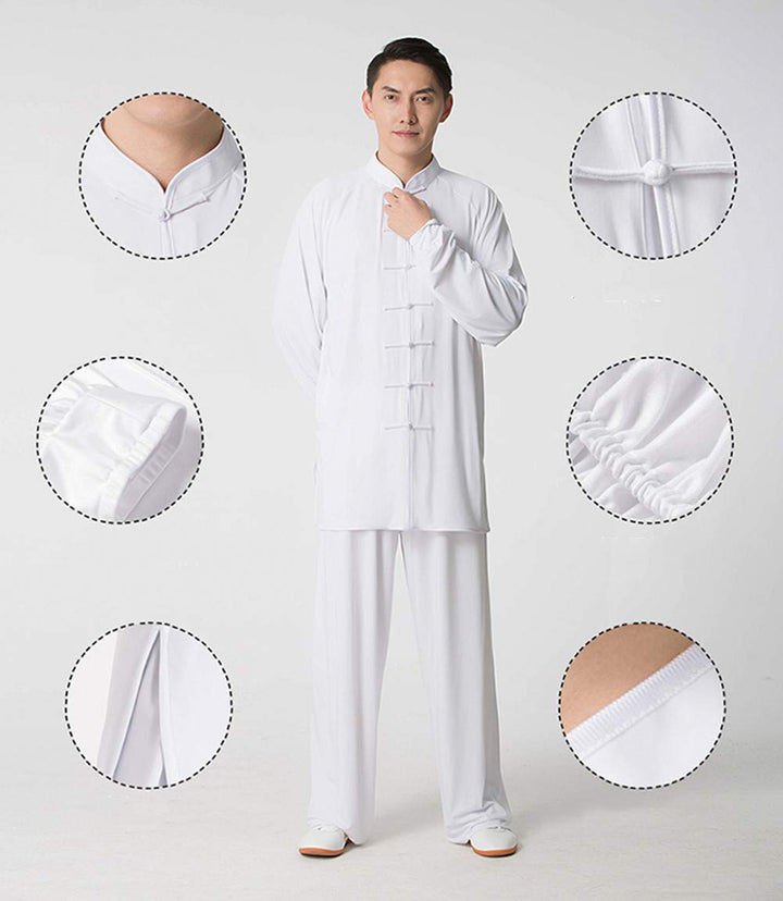 BJSFXDKJYXGS Tai Chi Uniform Luxurious Milk Silk Stretch Taichi Suits Traditional Tai Chi Clothing for Your Tai Chi Exercise(Milk Silk Rose, X-Large)