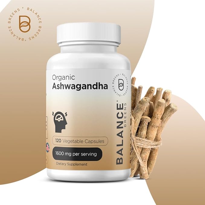 Balance Breens Organic Ceylon Cinnamon 1200mg + Certified Organic Ashwagandha 1600 mg Supplement Combo