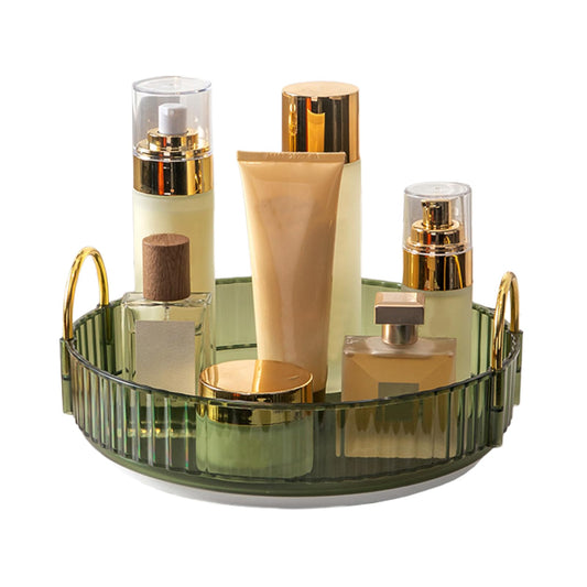 360 Rotating Makeup Organiser,Cosmetic Storage Skincare Makeup Spinning Holder Lipsticks Brushes Perfume Display Stand Box for Vanity Desk, Dresser, Bathroom (Green 1Tier)