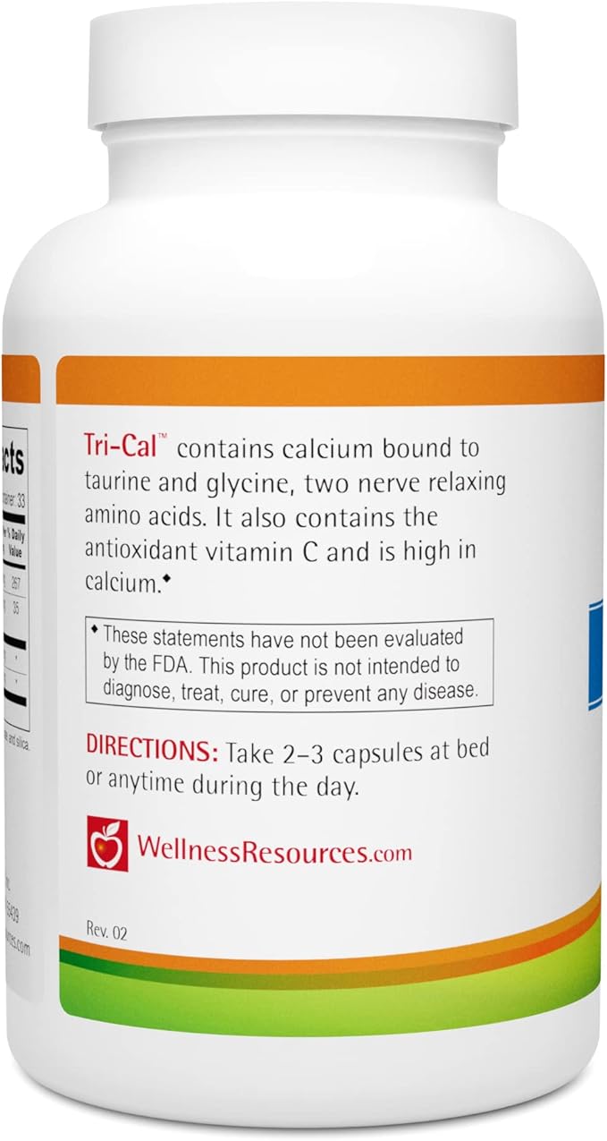 Tri-Cal - Taurine, Glycine and Calcium for Relaxation and Sleep (100 Veggie Capsules)