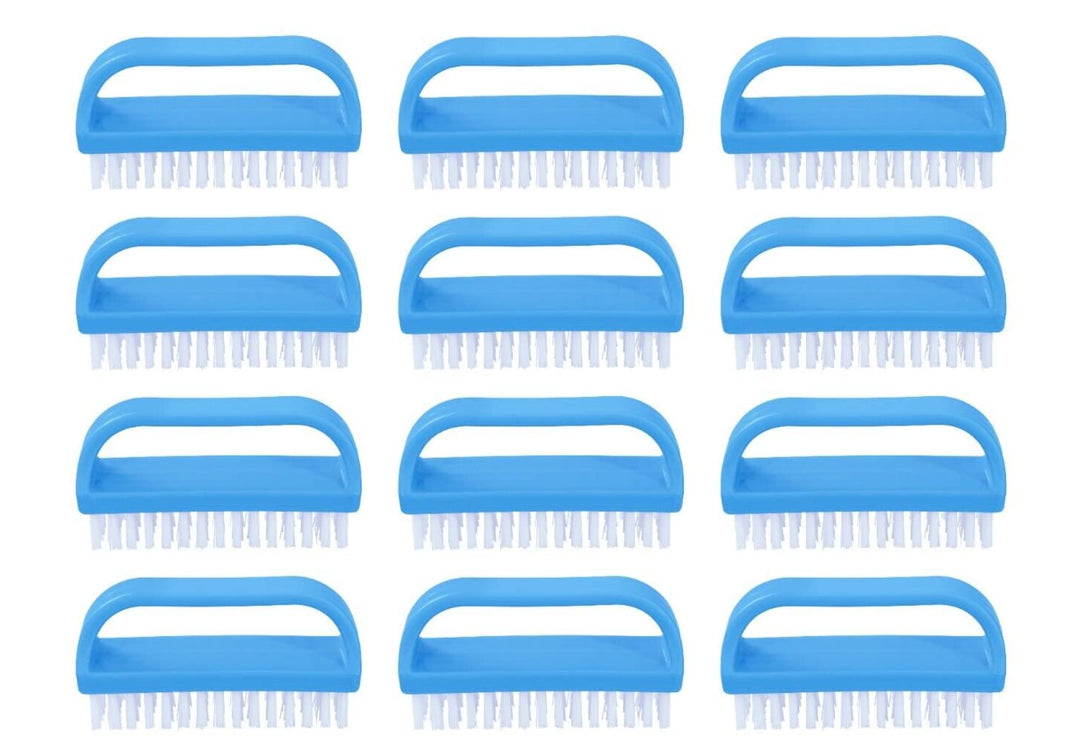 Superio Nail Scrubber Brush - All-Purpose Stiff Cleaning Brush for Fingernails, Toe, Foot & Hands - 12 Pack