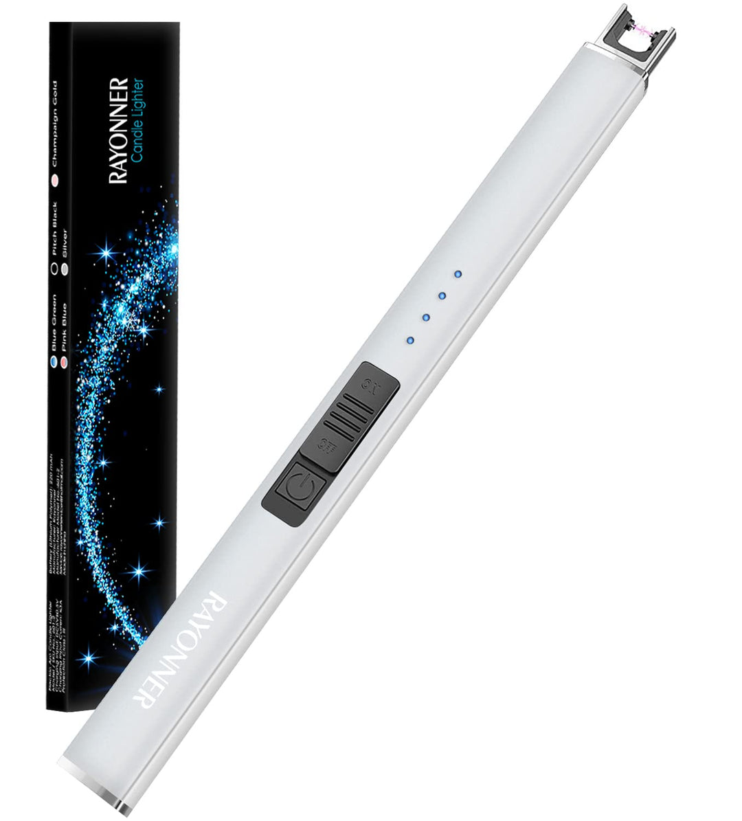 RAYONNER Lighter Electric Lighter Candle Lighter USB Lighter Rechargeable Flameless Plasma Windproof for Candle Cooking BBQ Firework