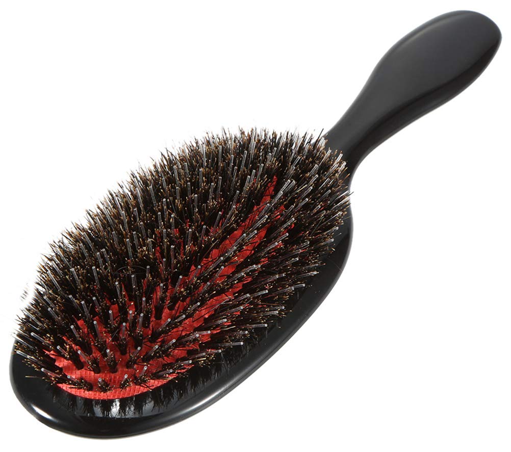 Boar Bristle Hair Brush Paddle Detangling Brush for Curly Fine Wavy Natural Tangled Hair, Anti-frizz Styling Hairbrush Comb for