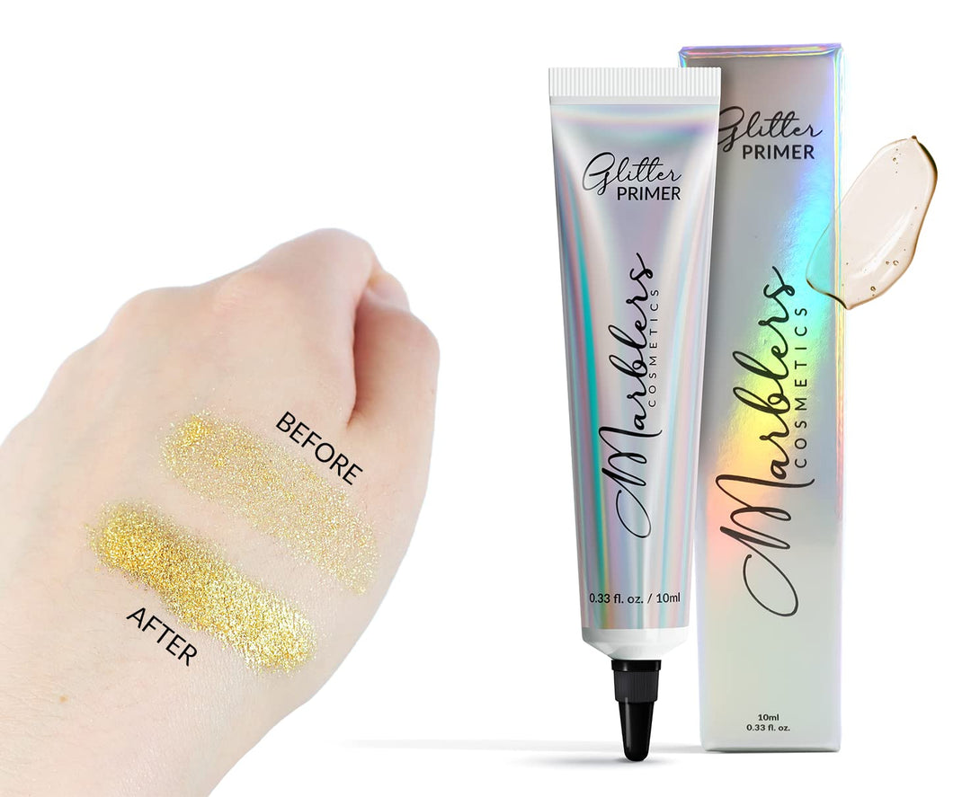 MARBLERS Holographic Face & Body Glitter [Holo 24K Gold] 0.18oz (5g) | Fine | Non-Toxic | Vegan | Cruelty-Free | Ethically Sourced | Festival Makeup | Eye, Hair, Nail, Eyeshadow | Cosmetic Grade