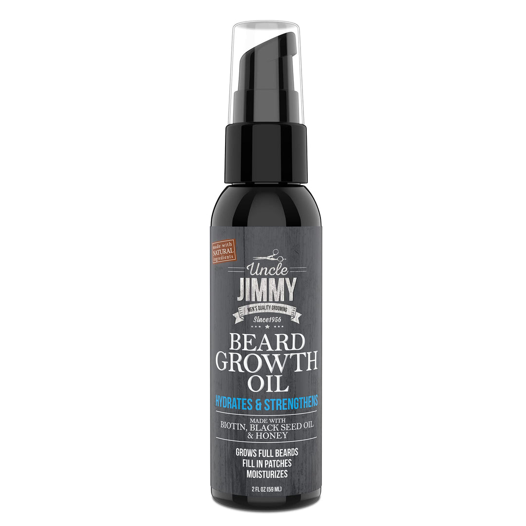 Uncle Jimmy Beard Growth Oil With Biotin | Natural Beard Care For Thicker, Fuller Healthier Beard | Men'S Facial Hair Treatment