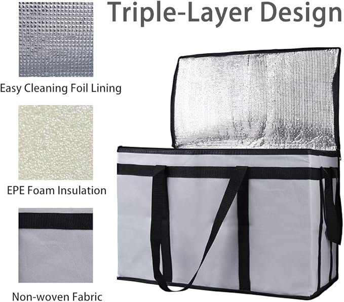 Insulated Reusable Grocery Shopping Bags, 4 Packs