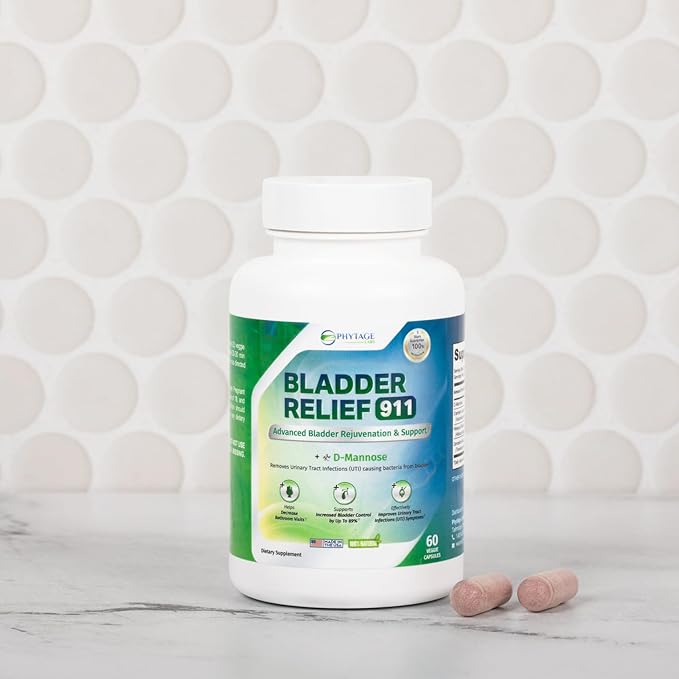 Bladder Relief 911 Detoxifying Strength - for Men and Women Provides Bladder Support, 60 Veggie Capsules