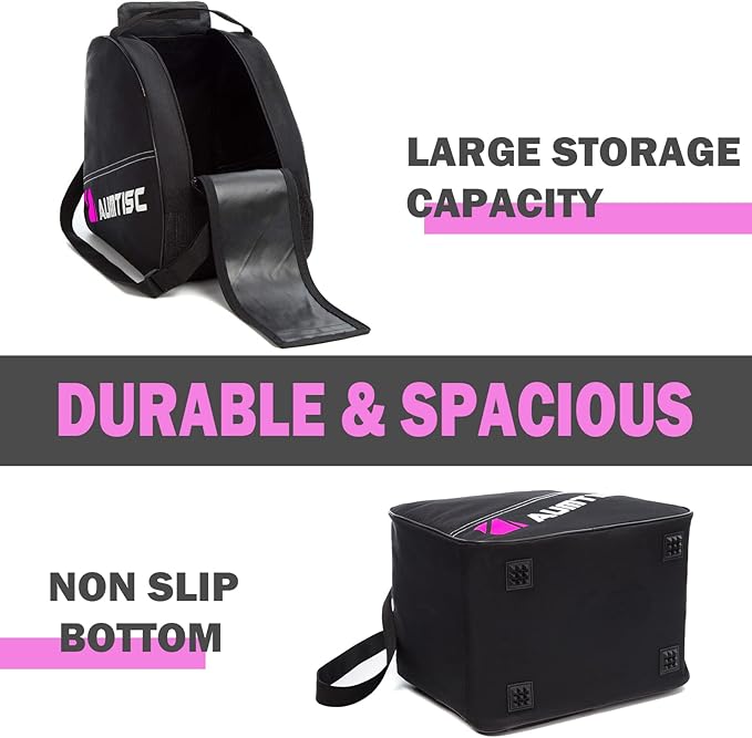 AUMTISC Ski Bag and Boot Bag Combo, Padded Ski Bags for Air Travel Flying, Adjustable Length for Skis Up to 200 cm and Boots Up to Size 13