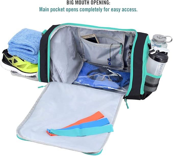 Ultimate Gym Bag 2.0: The Durable Crowdsource Designed Duffel Bag with 10 Optimal Compartments Including Water Resistant Pouch