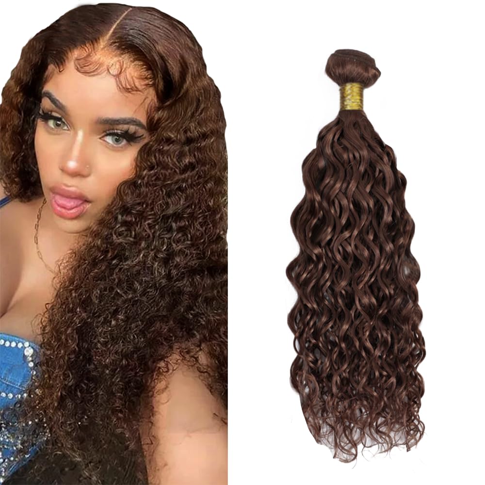 Color #4 Bundles Brown Kinky Curly Human Hair Bundles 26 Inch Brazilian Unprocessed Virgin Hair 1 Bundle Color #4 Curly Bundles Human Hair Chocolate Brown Bundles