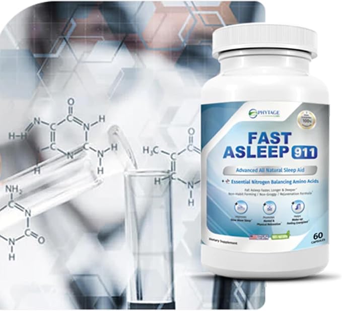 Fast Asleep 911 - Natural Sleep Aid with Melatonin, and Goji Berries for Deep Restful Sleep - 60 Capsules
