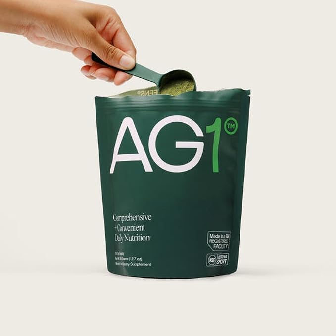 AG1 Greens Powder Supplement | Improve Gut Health | Multivitamin, Probiotic, Gluten Free, Vegan and Keto Friendly | 75 Vitamins (Athletic Greens) - Refill Pouch Only