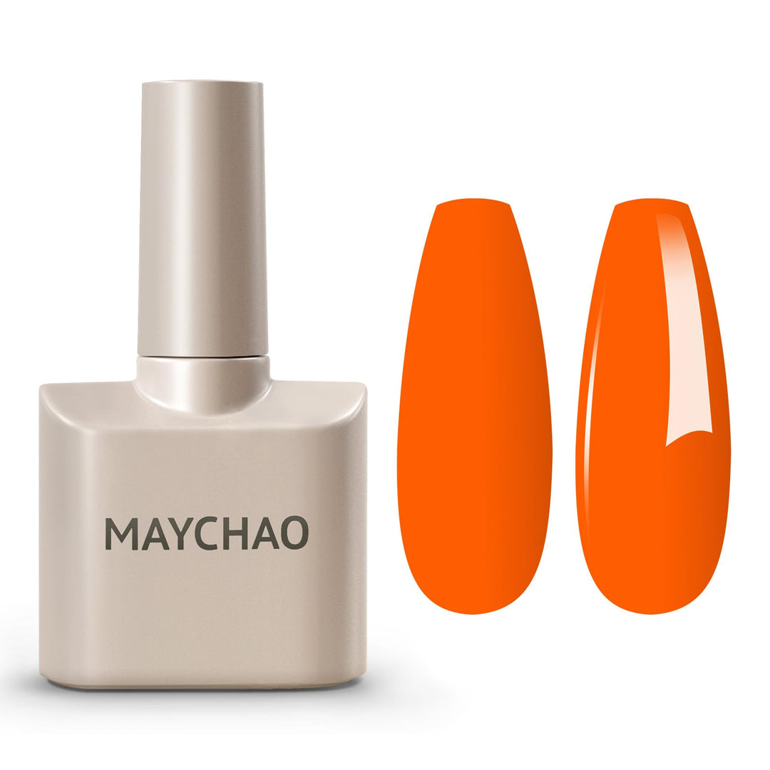 Maychao 15Ml Neon Orange Gel Nail Polish 1Pc Bright Orange Gel Polish Soak Off Uv Led Nail Polish Nail Art Starter Manicure Salo