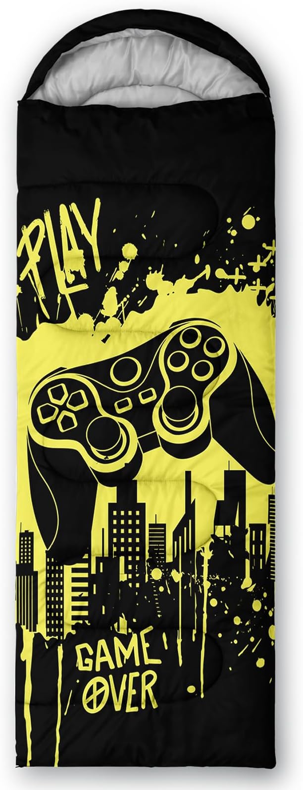 AILONEN Boys Sports Camping Sleeping Bags,Lightweight & Waterproof,3 Season Warm & Cool Weather,Black Player Basketball Sleeping Bags for Kids Adults,Travelling,Outdoors