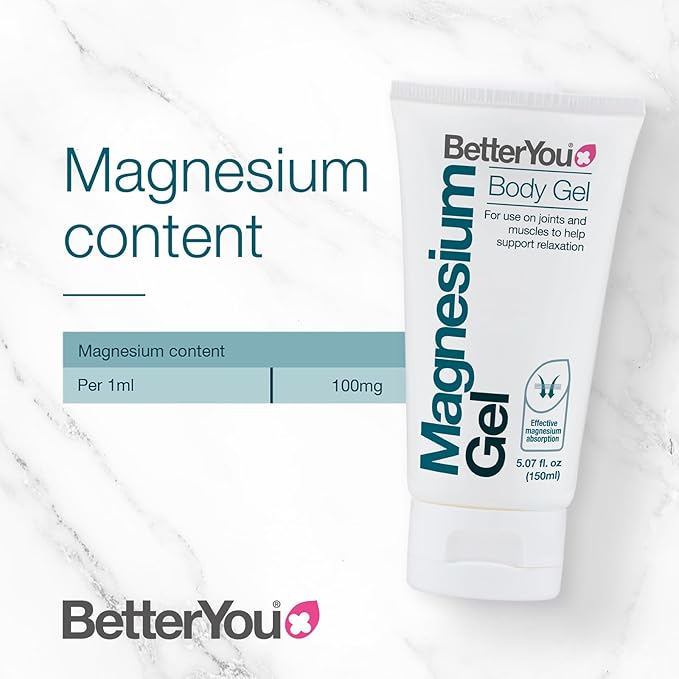 BetterYou Magnesium Gel - Relaxing Muscle Rub - Topical Magnesium for Effective Absorption - Tense Joint Support and Sore Muscle Relief - 5.07 oz