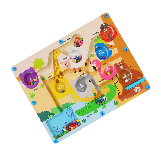Zyntora Magnet Maze - Traffic Animal Puzzle Sensory Toys - Educational STEM Kits Matching Game Preschool Learning Activities for Toddler Girls Boys Preschoolers Home Travel